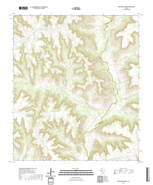 Dead Man Canyon, TX — USGS 7.5-minute topo (2022)