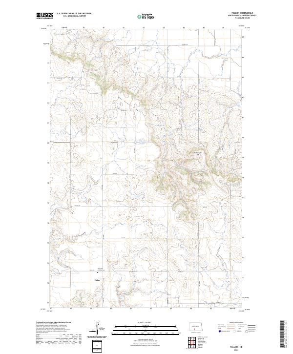 Fallon, ND — USGS 7.5-minute topo (2024)