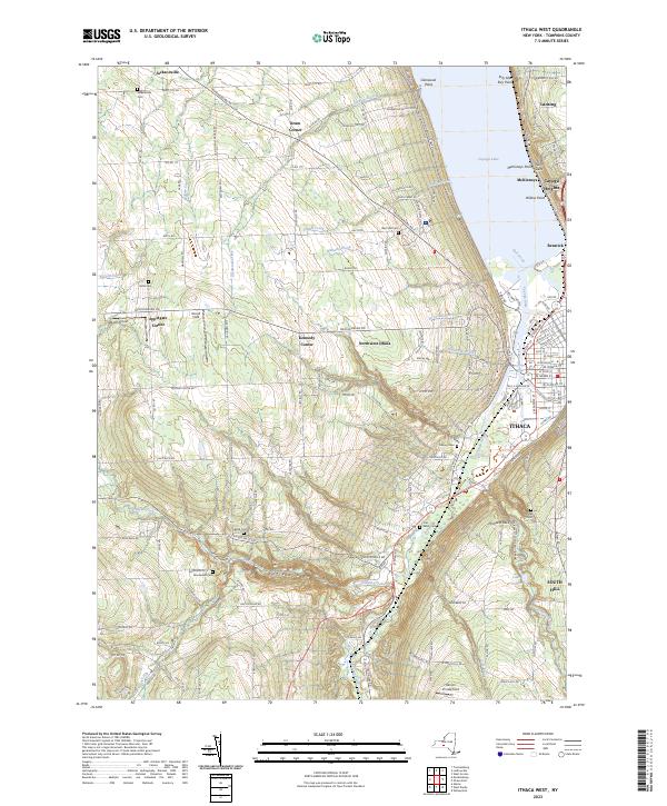Ithaca West, NY — USGS 7.5-minute topo (2023)