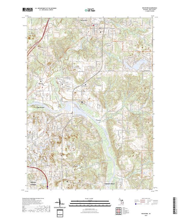 Rockford, MI — USGS 7.5-minute topo (2023)