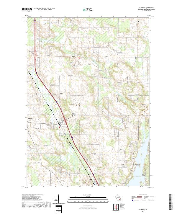Allenton, WI — USGS 7.5-minute topo (2022)