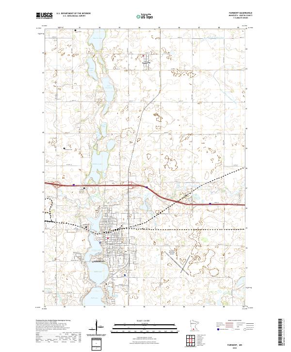 Fairmont, MN — USGS 7.5-minute topo (2022)