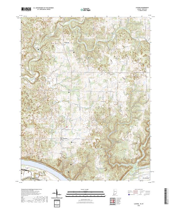 Laconia, IN-KY — USGS 7.5-minute topo (2022)