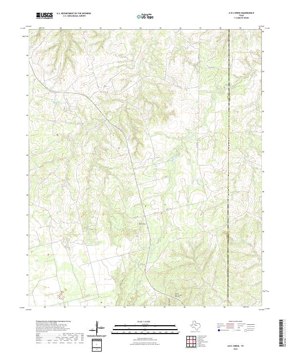 A B C Creek, TX — USGS 7.5-minute topo (2022)