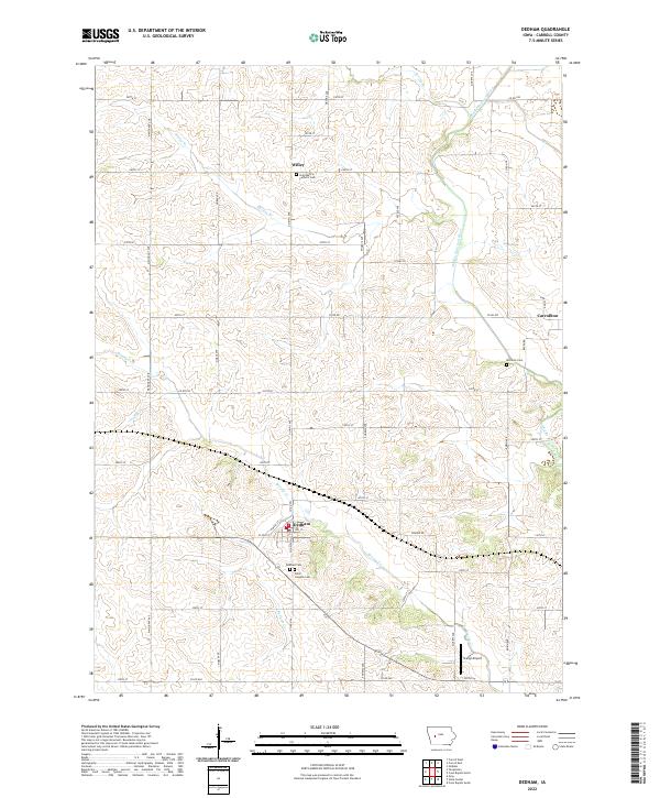 Dedham, IA — USGS 7.5-minute topo (2022)