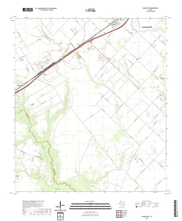 Kendleton, TX — USGS 7.5-minute topo (2022)