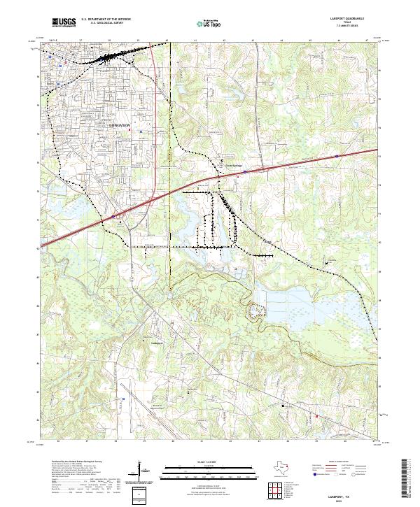 Lakeport, TX — USGS 7.5-minute topo (2022)