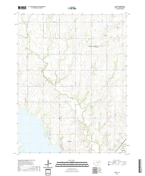 Pilsen, KS — USGS 7.5-minute topo (2022)