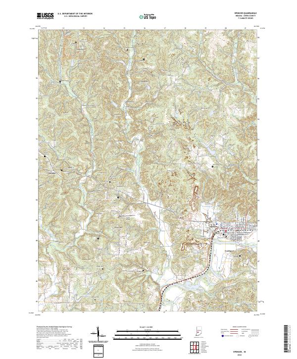 Spencer, IN — USGS 7.5-minute topo (2022)