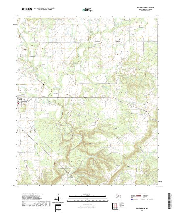 Graford East, TX — USGS 7.5-minute topo (2022)