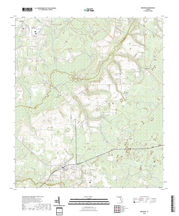 Brooker, FL — USGS 7.5-minute topo (2024)
