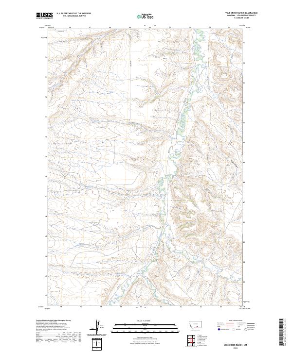 Vale Creek Ranch, MT — USGS 7.5-minute topo (2024)