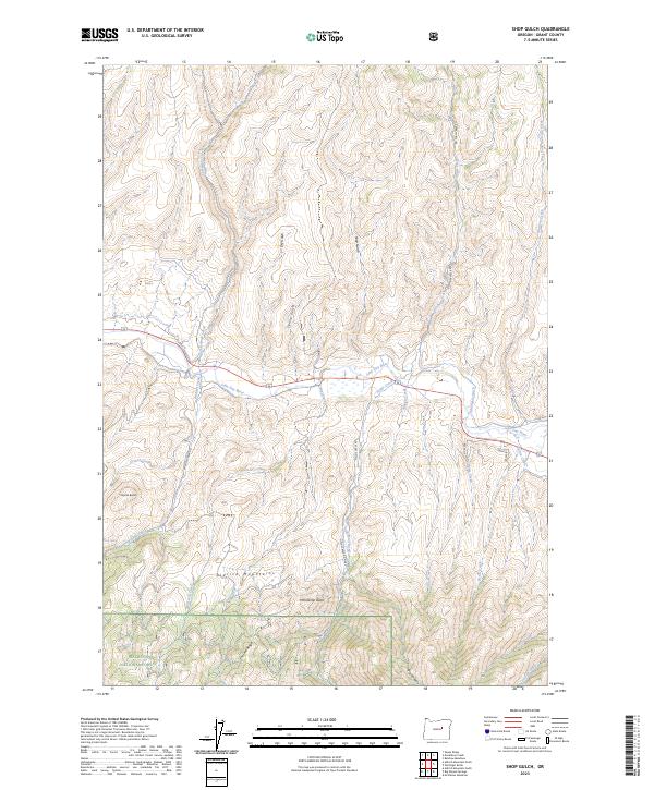Shop Gulch, OR — USGS 7.5-minute topo (2023)