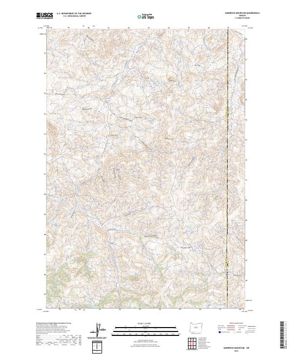 Sandrock Mountain, OR — USGS 7.5-minute topo (2023)