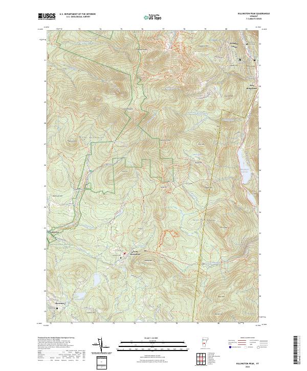 Killington Peak, VT — USGS 7.5-minute topo (2024)
