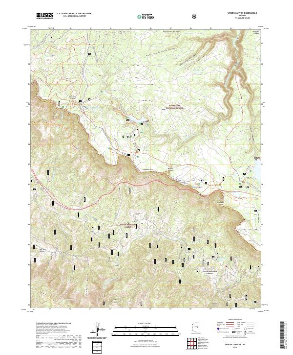 Woods Canyon, AZ — USGS 7.5-minute topo (2021)