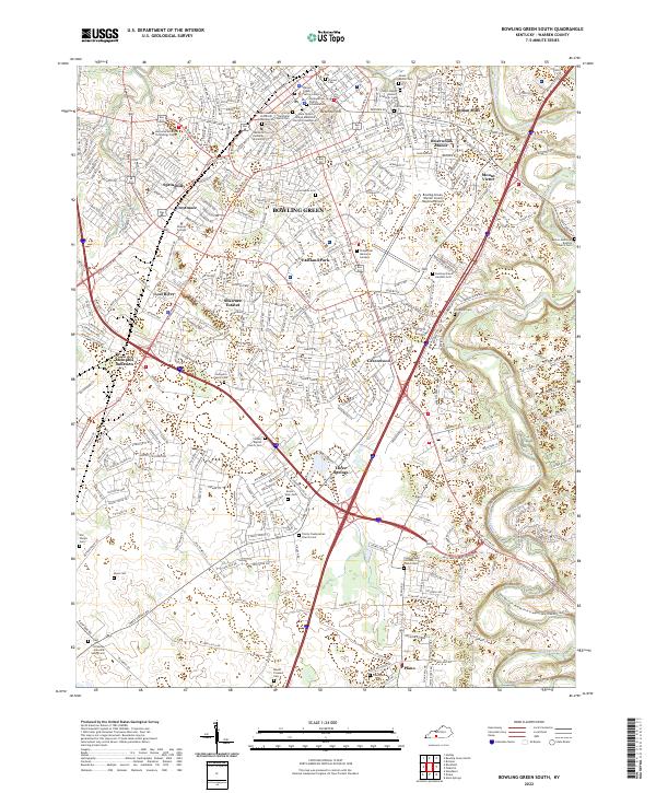 Bowling Green South, KY — USGS 7.5-minute topo (2022)