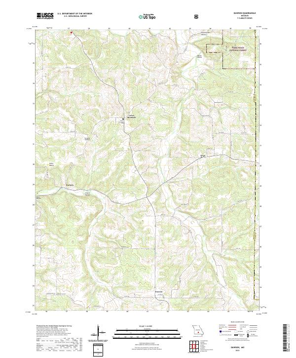 Dawson, MO — USGS 7.5-minute topo (2021)