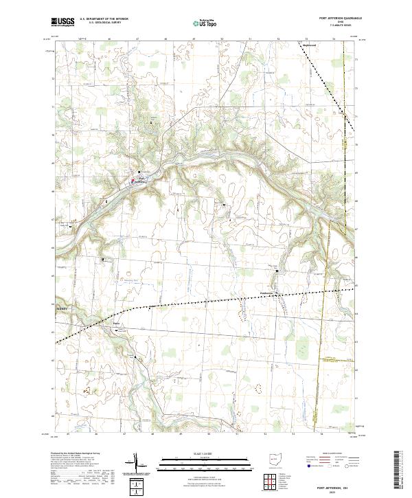 Port Jefferson, OH — USGS 7.5-minute topo (2023)
