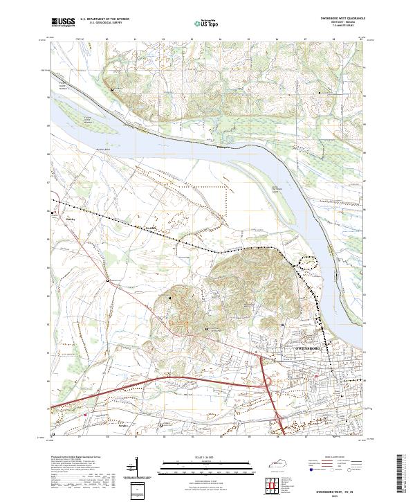 Owensboro West, KY-IN — USGS 7.5-minute topo (2022)