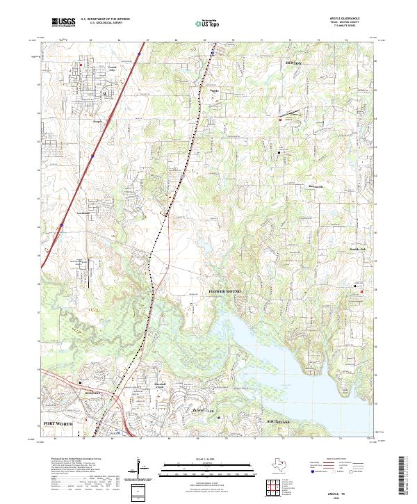Argyle, TX — USGS 7.5-minute topo (2022)