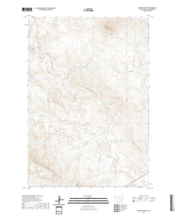 Antelope Butte, SD — USGS 7.5-minute topo (2021)