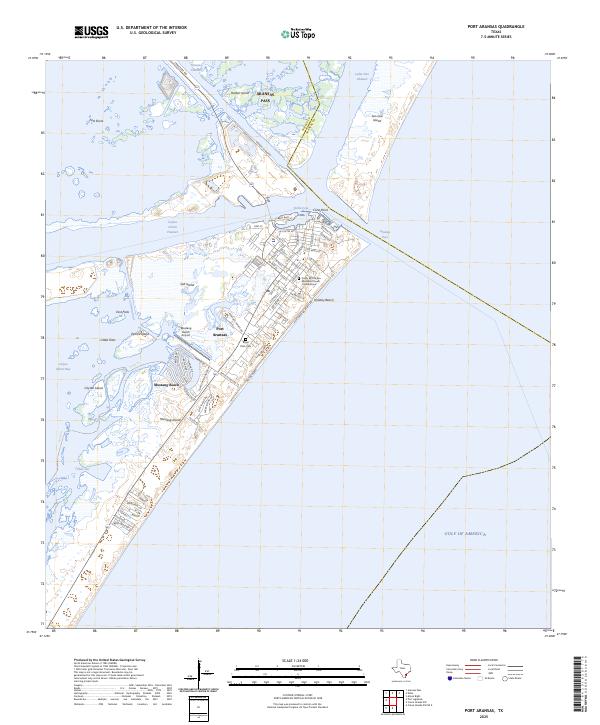 Port Aransas, TX — USGS 7.5-minute topo (2025)
