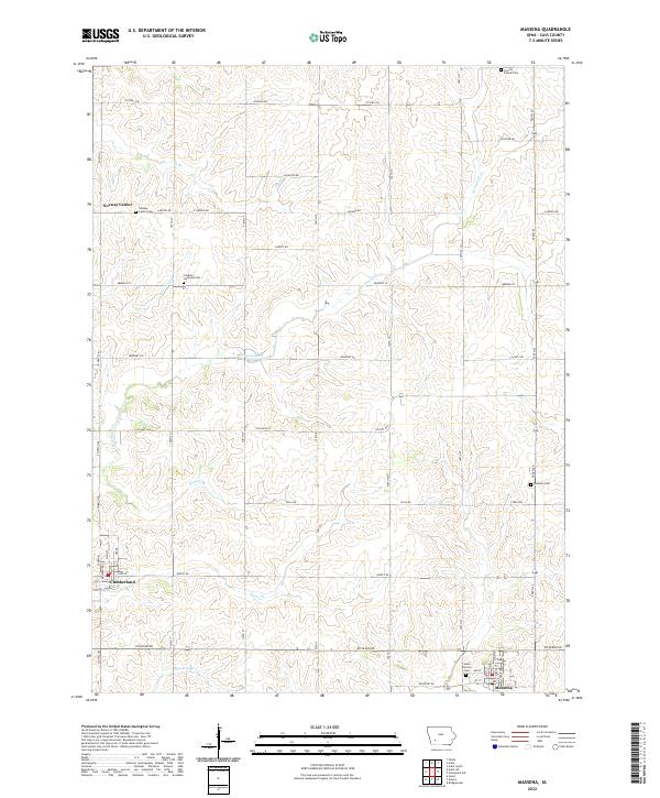 Massena, IA — USGS 7.5-minute topo (2022)