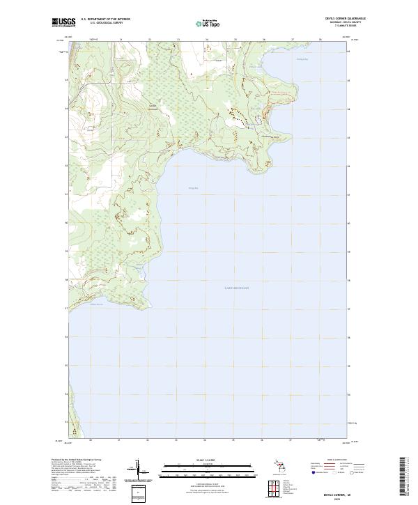 Devils Corner, MI — USGS 7.5-minute topo (2023)