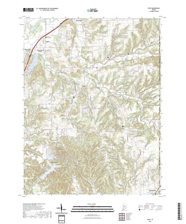 Cope, IN — USGS 7.5-minute topo (2022)