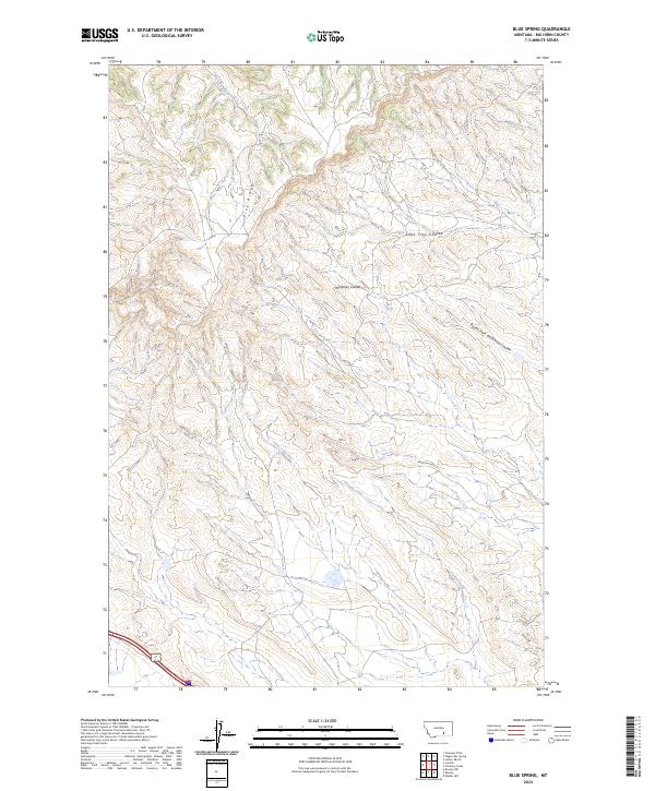 Blue Spring, MT — USGS 7.5-minute topo (2024)