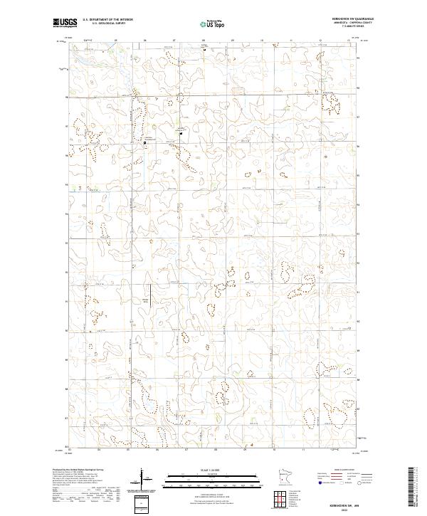 Kerkhoven SW, MN — USGS 7.5-minute topo (2022)