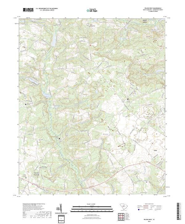Pelion West, SC — USGS 7.5-minute topo (2024)