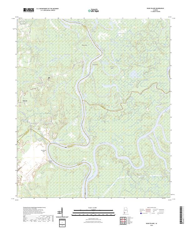 Bilbo Island, AL — USGS 7.5-minute topo (2024)