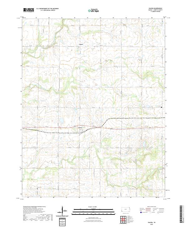 Valeda, KS — USGS 7.5-minute topo (2022)