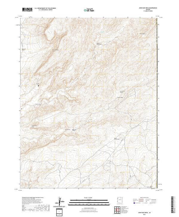 John Daw Mesa, AZ — USGS 7.5-minute topo (2021)