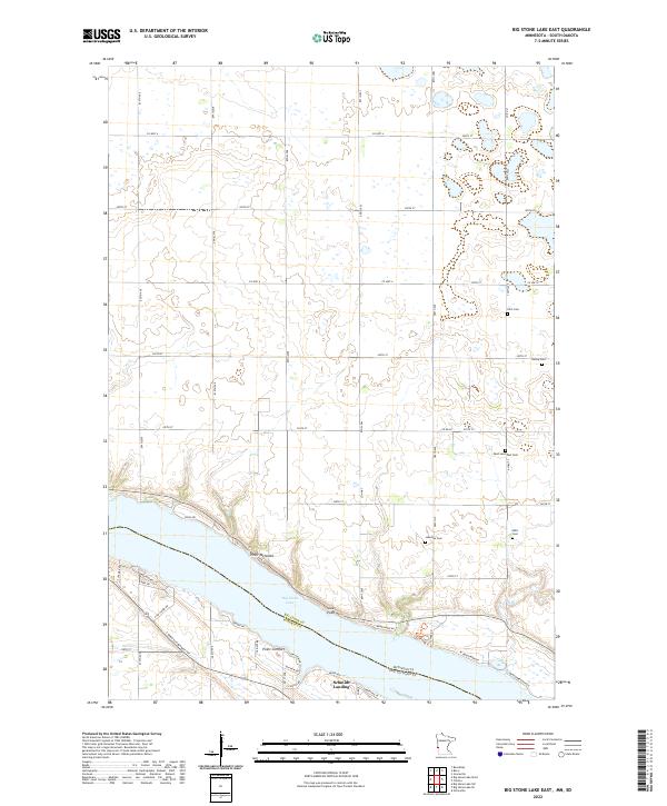 Big Stone Lake East, MN-SD — USGS 7.5-minute topo (2022)