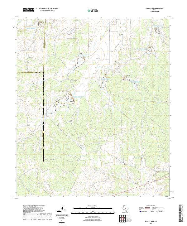Needle Creek, TX — USGS 7.5-minute topo (2022)