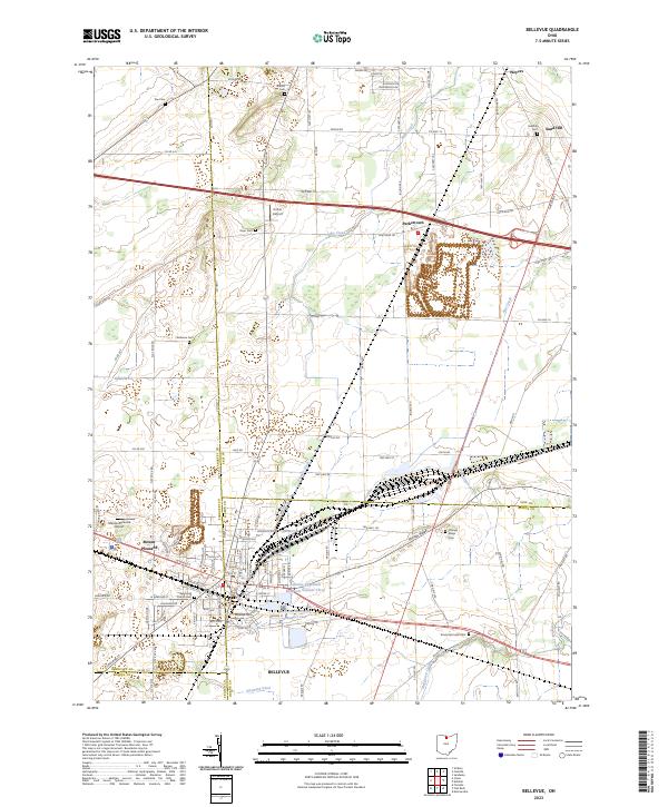 Bellevue, OH — USGS 7.5-minute topo (2023)