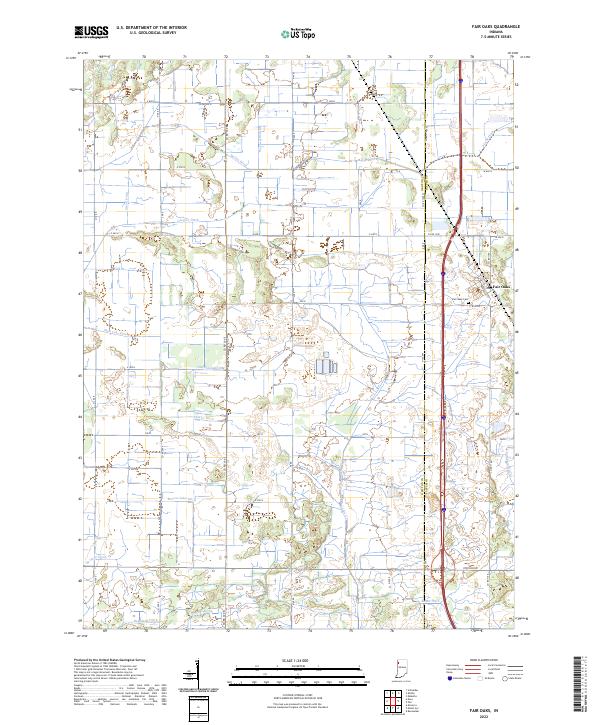 Fair Oaks, IN — USGS 7.5-minute topo (2022)