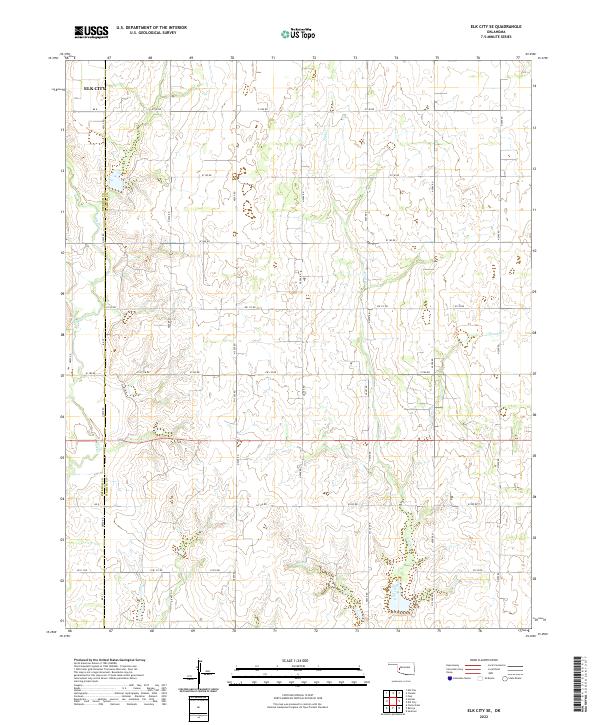 Elk City SE, OK — USGS 7.5-minute topo (2022)