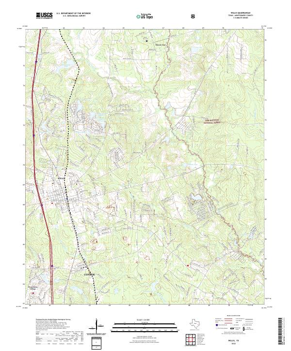 Willis, TX — USGS 7.5-minute topo (2022)
