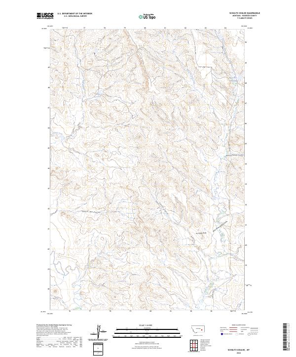 Schultz Coulee, MT — USGS 7.5-minute topo (2024)