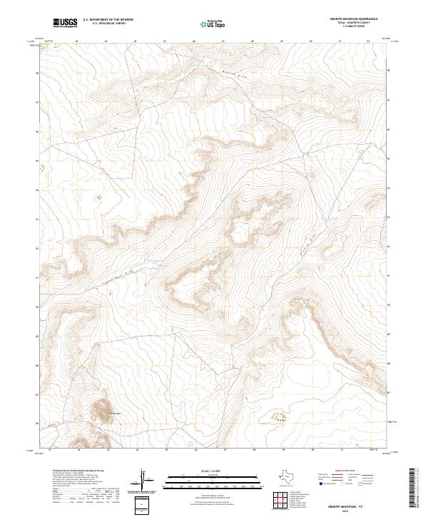 Granite Mountain, TX — USGS 7.5-minute topo (2022)