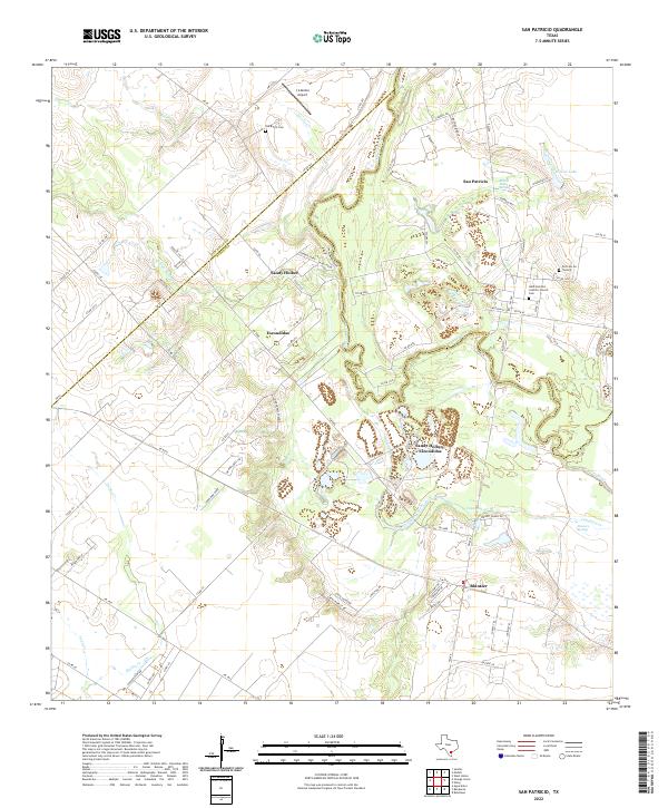 San Patricio, TX — USGS 7.5-minute topo (2022)