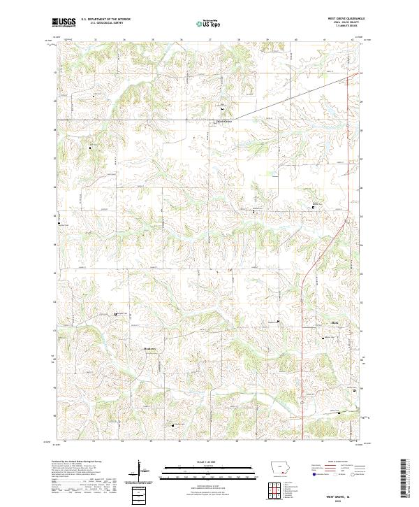 West Grove, IA — USGS 7.5-minute topo (2022)