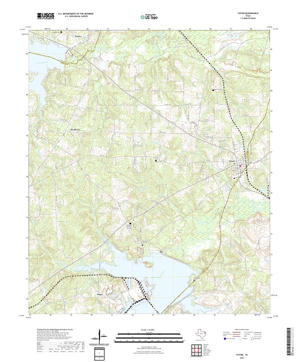 Tatum, TX — USGS 7.5-minute topo (2022)