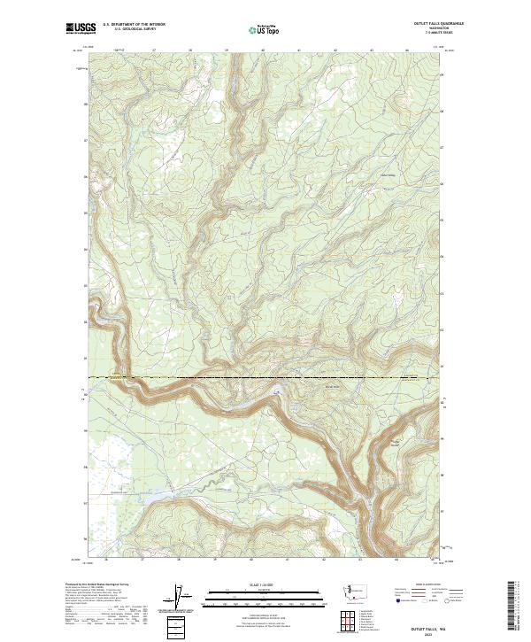 Outlet Falls, WA — USGS 7.5-minute topo (2023)