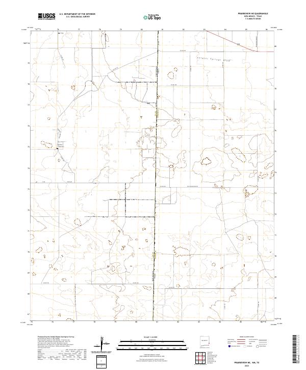 Prairieview NE, NM-TX — USGS 7.5-minute topo (2023)