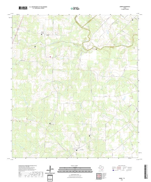 Ander, TX — USGS 7.5-minute topo (2022)